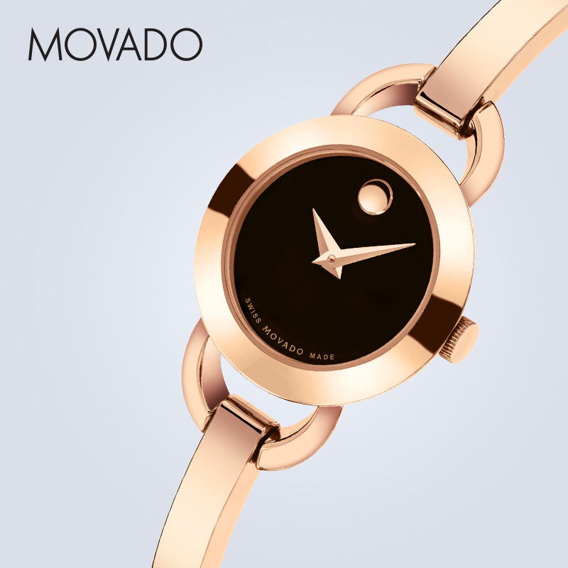 Movado/摩凡陀月熊系列钢带石英手表女表时尚小表盘手镯式手链表