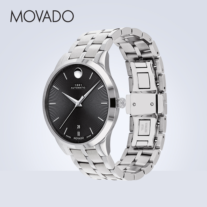 Movado/摩凡陀1881系列钢表带自动机械男瑞士手表 - 图1