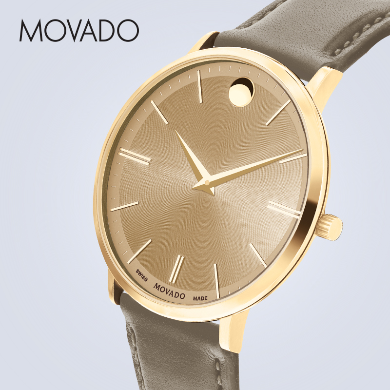 Movado/摩凡陀瑞纤系列皮带石英手表男表时尚简约