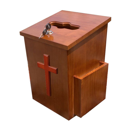Solid wood new church donation box donation box supports mass customization