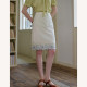 SimpleRetro lily of the valley flower mirror 60-count worsted cotton doll French collar color cut edge embroidered suit skirt