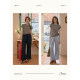 SimpleRetro elastic waist ສີຟ້າ straight casual pants ແມ່ຍິງ linen summer ເຢັນ drape pants ຂາກ້ວາງ
