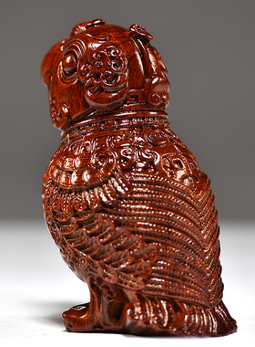 鹦鹉摆件实木雕刻玄关工艺品