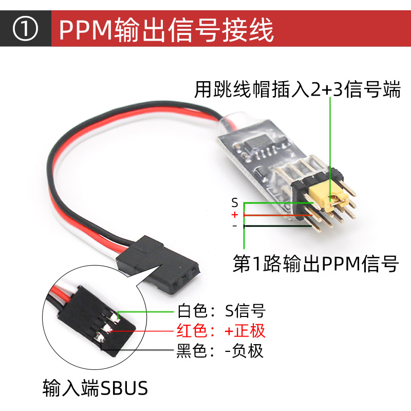 航模遥控器接收机SBUS转PPM信号或PWM 转换器模块 MC/天地飞/FS等 - 图0