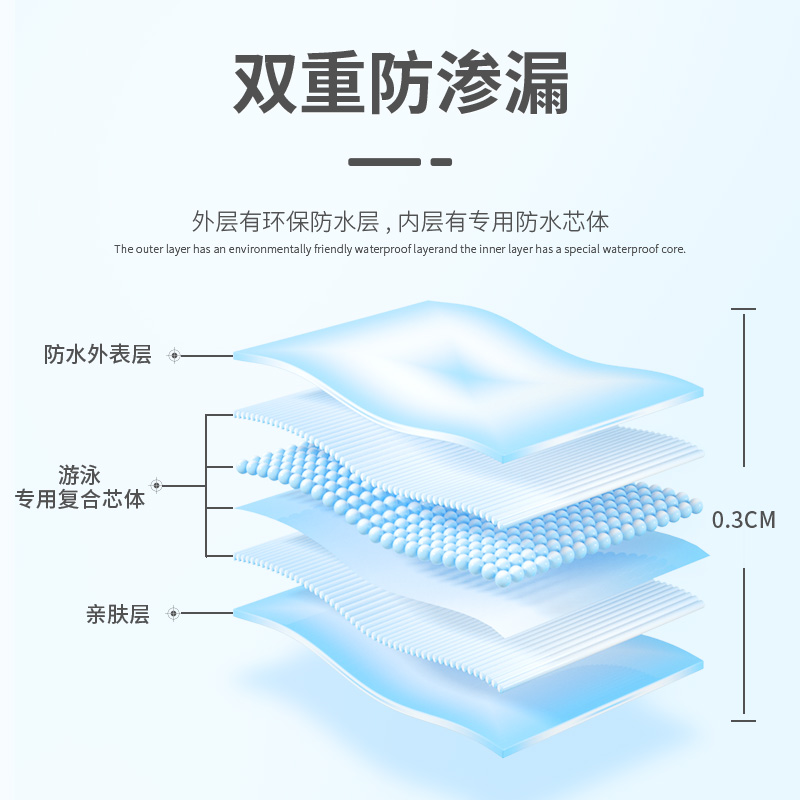 名人宝宝一次性婴儿童游泳专用一体纸尿裤男女宝防水尿不湿XXL5片