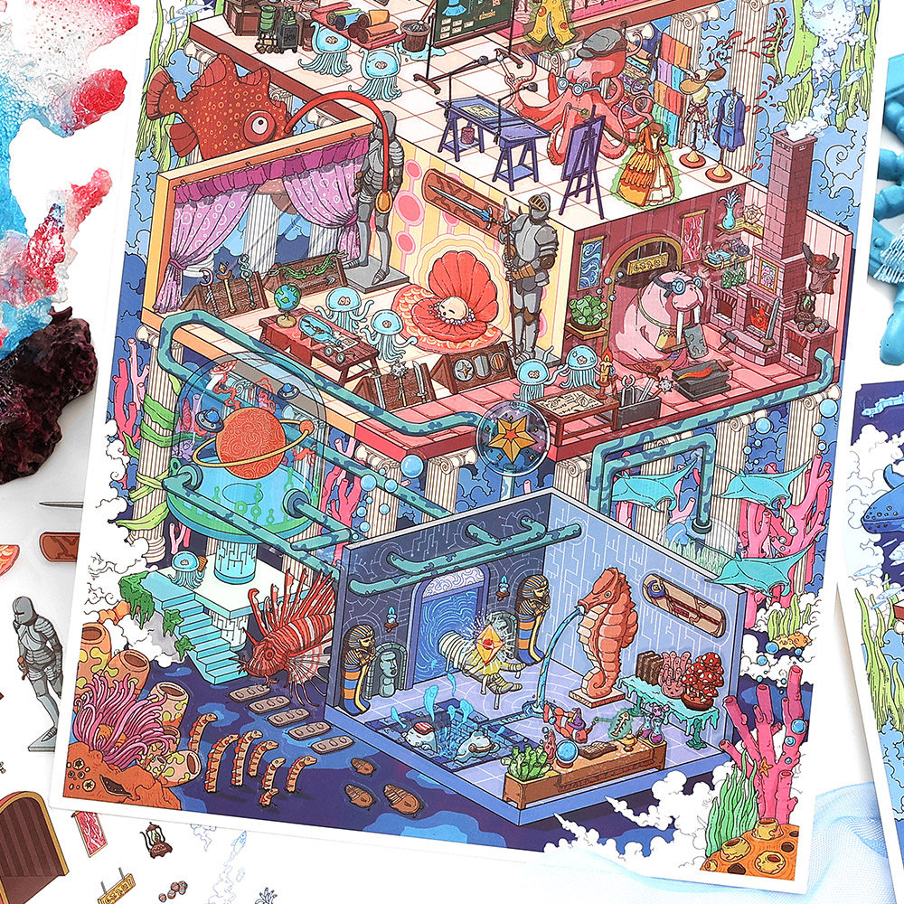 Infeelme 今日营业中27.0造景贴纸 深海会馆微缩场景diy解压贴画,淘宝优惠券,粉丝福利购,淘宝优惠卷