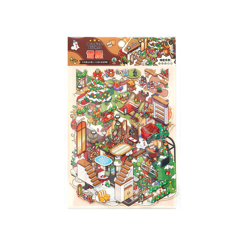 Infeelme 今日营业中25.0圣诞造景贴纸 微缩小屋手工diy解压贴画,淘宝优惠券,粉丝福利购,淘宝优惠卷