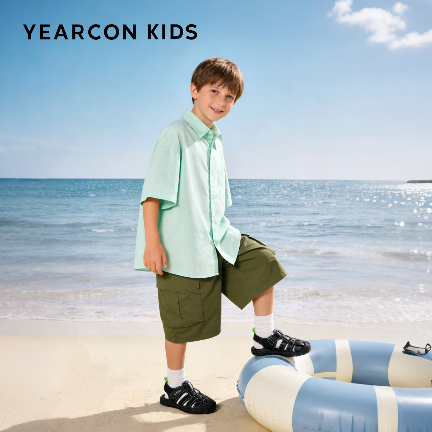 意尔康童鞋女童休闲凉鞋2026年夏季新款软底男童镂空儿童涉水鞋