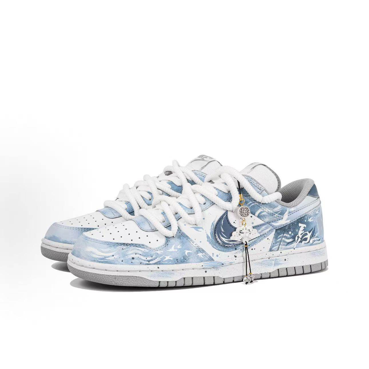 定制球鞋Nike Big Low 浮光翊马 晕染 手绘做旧 男子 低帮板鞋,淘宝优惠券,粉丝福利购,淘宝优惠卷