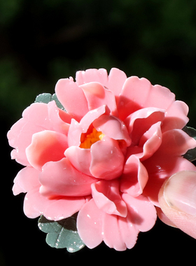 敏豪陶瓷中式手工陶瓷花摆件