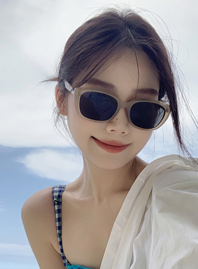 韩国ins显脸小防晒方框墨镜男女