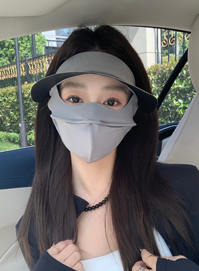 全脸防晒口罩女夏透气黑胶脸基尼