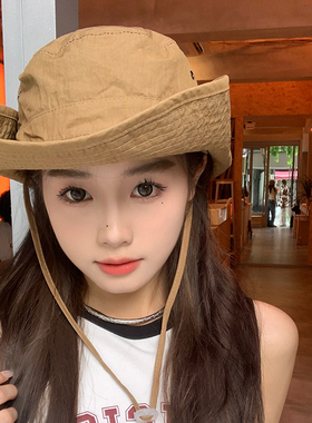 遮阳帽登山露营休闲夏轻薄渔夫帽