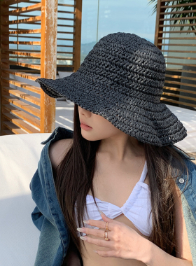 大帽檐海边度假防晒草帽女夏季