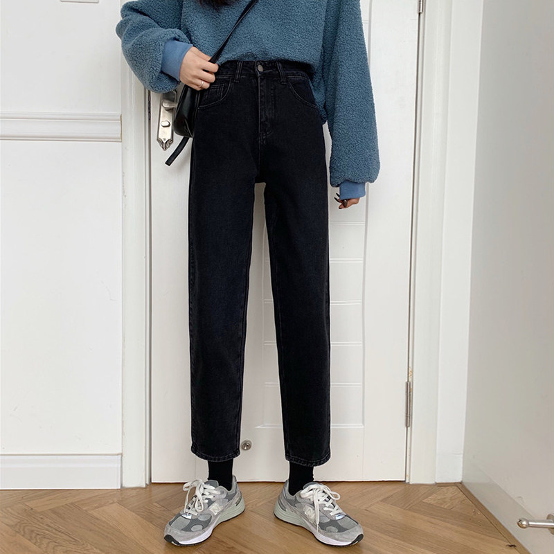 黑色直筒宽松小个子2021年子牛仔裤 g58服饰牛仔裤