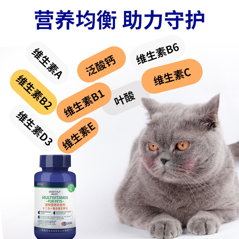 猫咪复合维生素片狗狗专用多种维生素b猫用宠物吃的防掉毛营养膏 - 图0