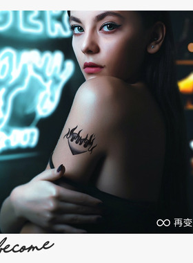 再变纹身贴炙热的心防水持久女