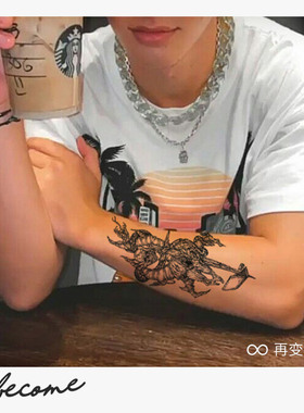 再变草本纹身贴摩羯座直角羊男