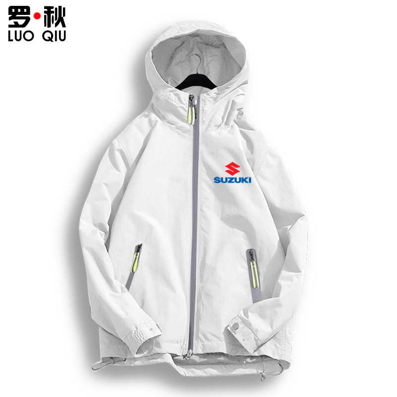 铃木suzuki重机车文化周边连帽夹克 罗秋夹克