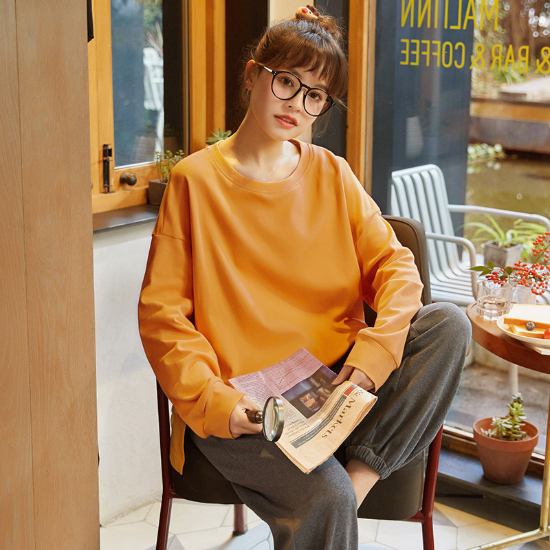春秋季纯棉长袖可爱日系可外穿睡衣 恬穗睡衣/家居服套装