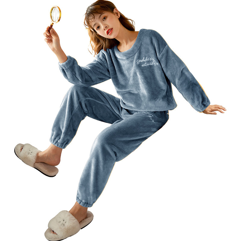 2020新款珊瑚绒加绒保暖可外穿睡衣 恬穗睡衣/家居服套装