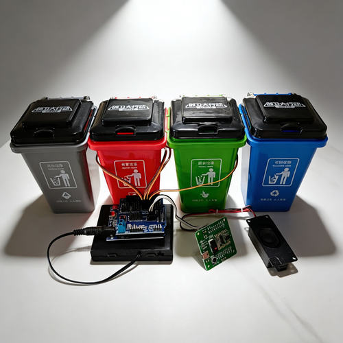 AI离线语音识别分类垃圾桶大学生DIY学习套件arduino智能创客作品 - 图1