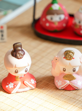 〈青森食堂〉日本药师窑祝福好运中秋节月兔娃娃青蛙陶土装饰摆件