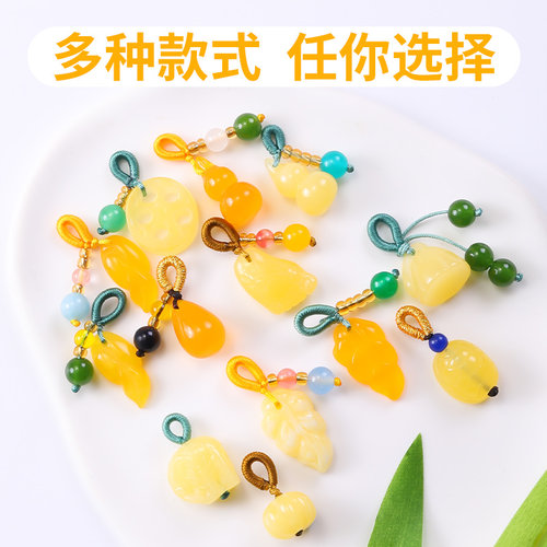 蜜蜡玉石小配件葫芦水滴提溜吊坠diy手链手串项链迷你滴溜配饰品 - 图2