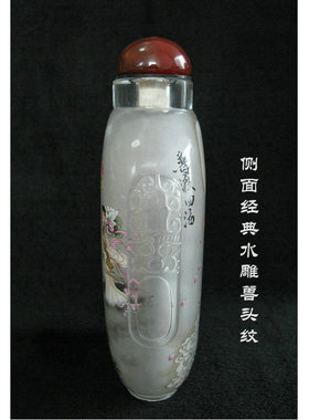 北京翠琦轩内画  兽头内画鼻烟壶 清明 寻隐者不遇