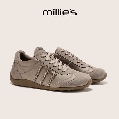 MILLIE'S/妙丽官方旗舰店立体饰条德训鞋女拼色秋季休闲鞋运动鞋C - 图1