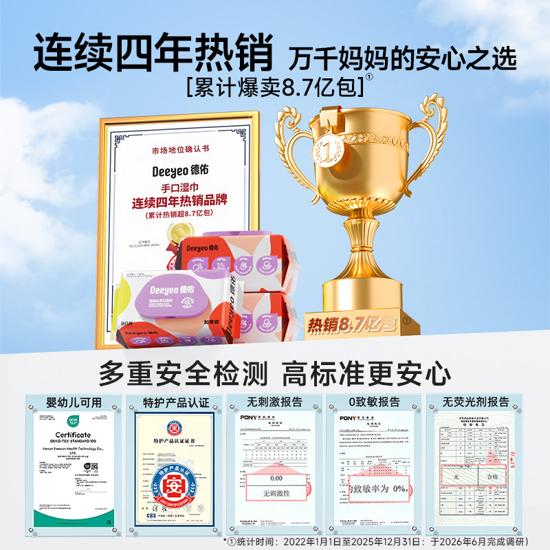 德佑婴儿湿巾家用大包婴儿湿巾纸新生宝宝手口专用家庭实惠湿纸巾
