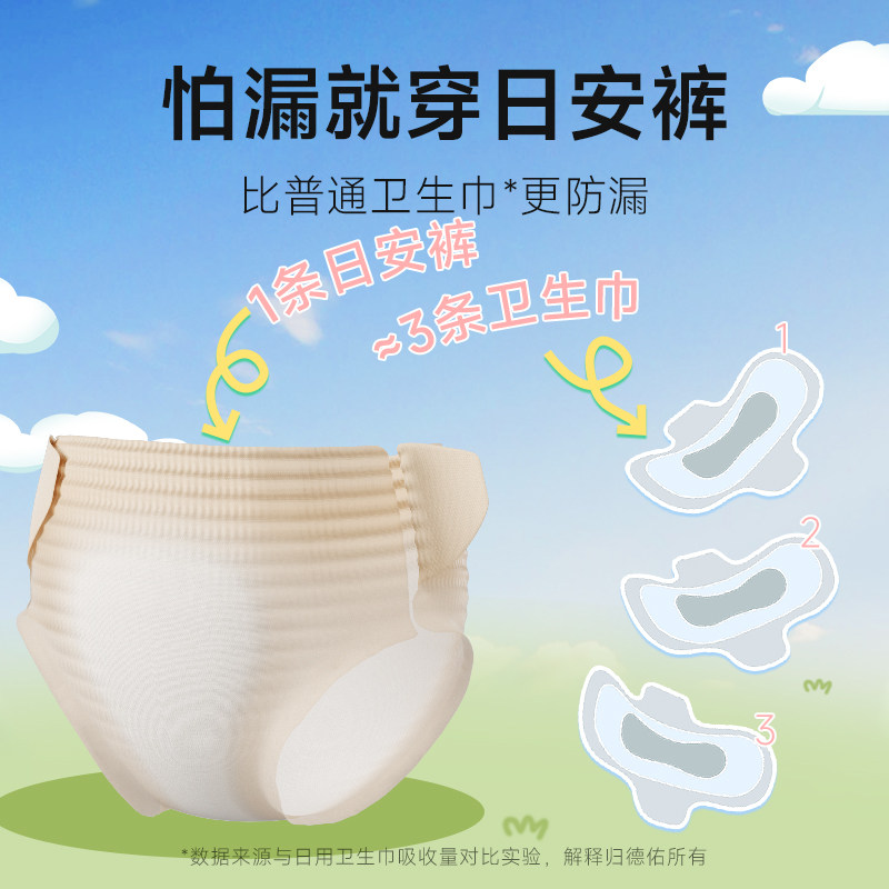 【医护级日安裤】德佑安睡裤女经期用防漏免脱姨妈安全大码安心裤,淘宝优惠券,粉丝福利购,淘宝优惠卷