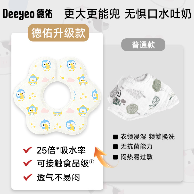 德佑一次性口水巾新生宝宝围兜防水新生婴儿纱布垫巾围嘴非纯棉,淘宝优惠券,粉丝福利购,淘宝优惠卷