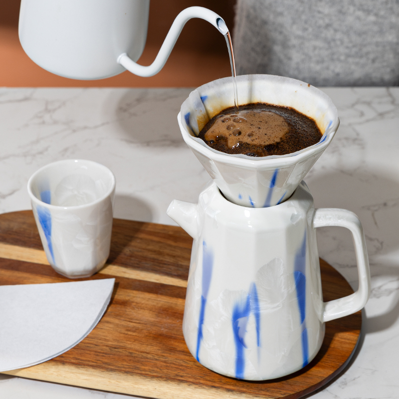 koonan结晶釉工艺陶瓷手冲咖啡壶套装V60滤杯咖啡过滤器分享壶 - 图0