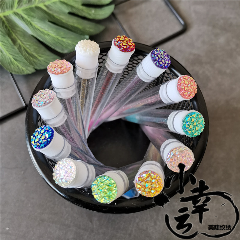 1支 碎钻款 美睫小毛刷 嫁接彩色水晶杆化妆梳理眉型梳螺旋管装刷,淘宝优惠券,粉丝福利购,淘宝优惠卷