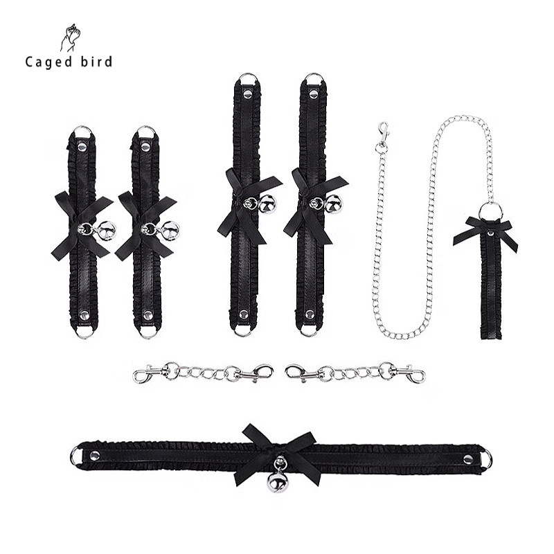 笼中鸟蕾丝小铃铛项圈女蝴蝶结颈带choker饰品脖圈锁骨链手链套装,淘宝优惠券,粉丝福利购,淘宝优惠卷
