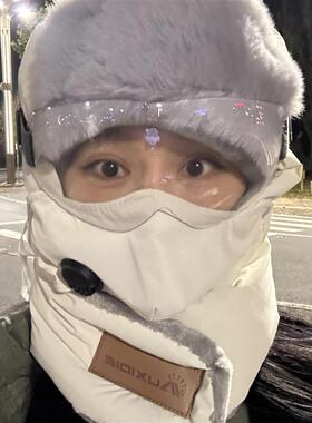 骑车防风帽电动车帽子骑行帽子冬季保暖骑行护颈护耳雷锋帽防风