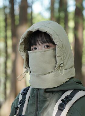 围脖面罩一体头套女冬季骑行保暖加绒帽子防风防寒滑雪雷锋帽女