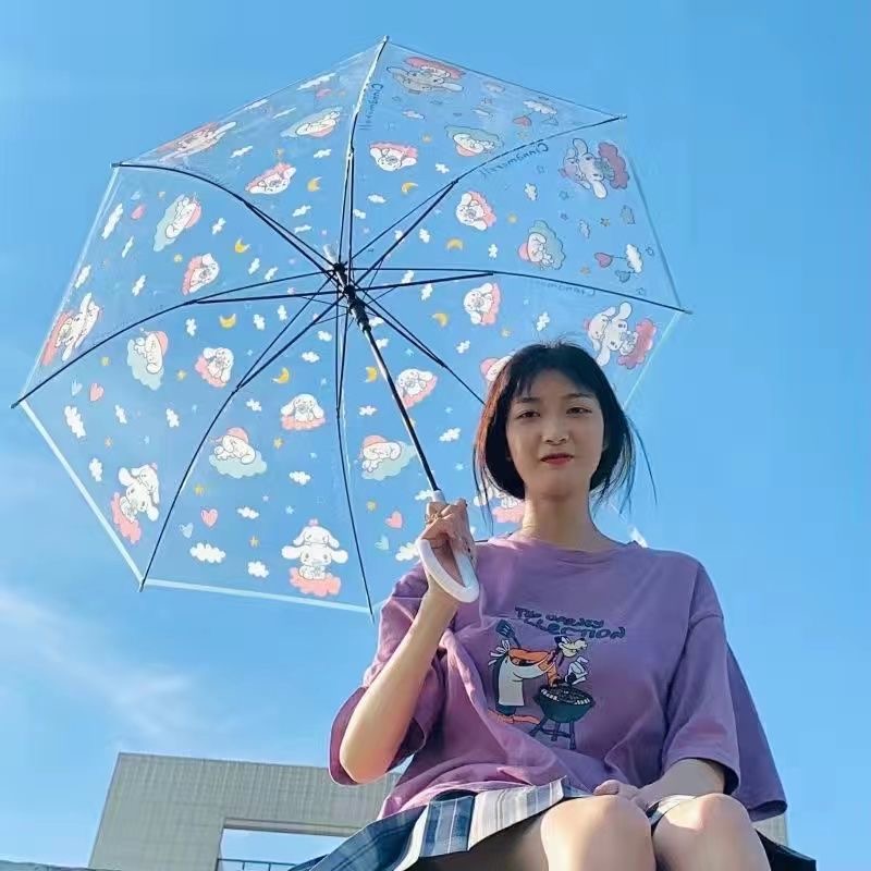 hellokitty猫雨伞女学生儿童上学专用透明全自动折叠高颜值三丽鸥