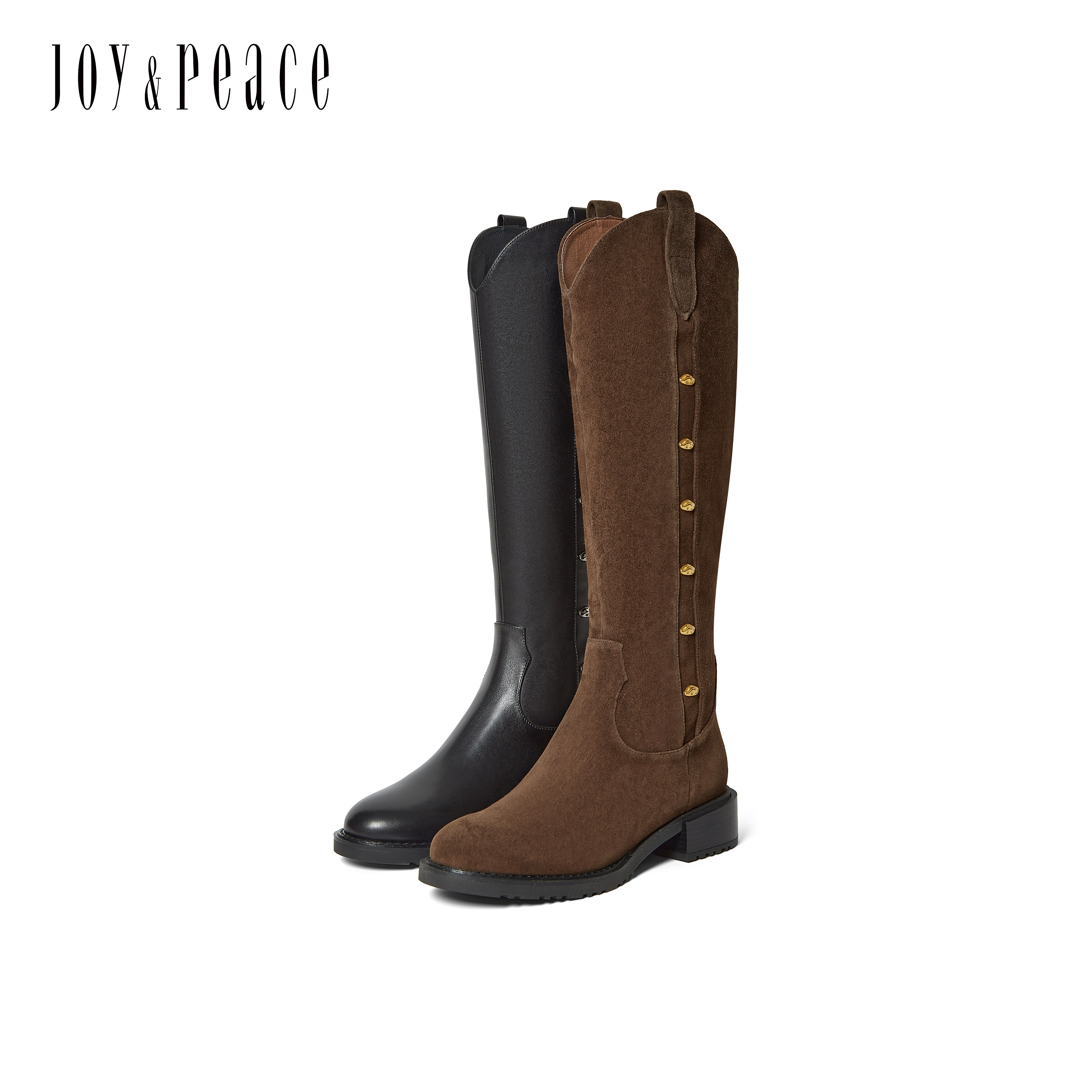 真美诗盛装舞步2025冬新款羊皮显瘦V口西部靴长筒靴厚底骑士靴女,淘宝优惠券,粉丝福利购,淘宝优惠卷