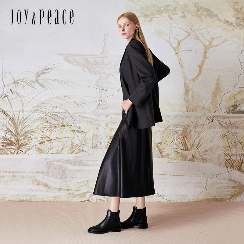 真美诗摇滚甜心冬新款牛皮粗跟短靴英伦切尔西靴女YUJ48DD4,淘宝优惠券,粉丝福利购,淘宝优惠卷