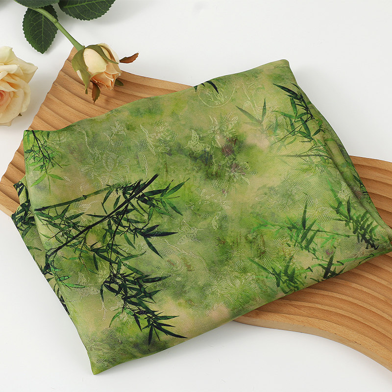 全人丝香云纱印花面料 新中式旗袍连衣裙汉服面料  印花面料现货,淘宝优惠券,粉丝福利购,淘宝优惠卷