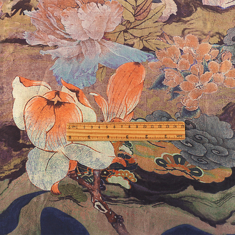 醋酸缎面印花面料 整体印花服装面料  旗袍汉服布料可零剪现货,淘宝优惠券,粉丝福利购,淘宝优惠卷