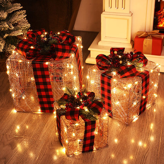 Chuduo Christmas decoration gift box scene ornaments