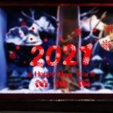 Рождественский электрический декор, стеклянная наклейка для пожилых людей, со снежинками