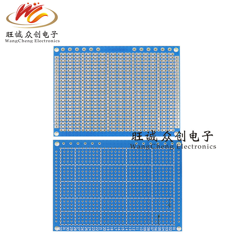 7*9cm单面喷锡2连孔蓝油1.6厚2.54间距pcb电路板万用板万能线路板_虎窝淘