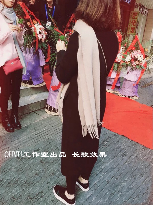 明星同款20新款黑色过膝双面绒羊绒呢子大衣中长款羊毛呢外套女冬,淘宝优惠券,粉丝福利购,淘宝优惠卷