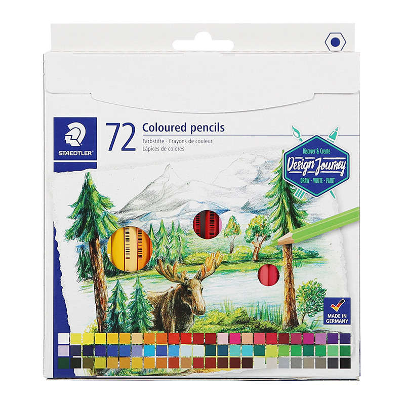 德国施德楼STAEDTLER油性彩色铅笔套装146C油性彩铅48色72色24色12色初学者专业绘画涂鸦填色环保木杆铅笔,淘宝优惠券,粉丝福利购,淘宝优惠卷