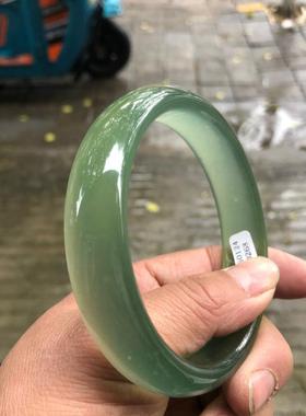 特大号岫玉手镯冰透玉石镯子女款