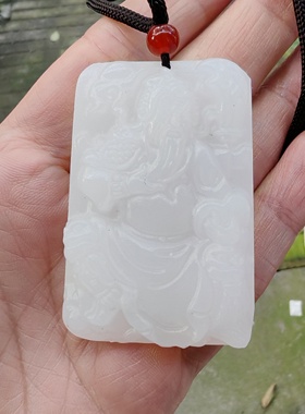 天然阿富汗玉千手观音玉挂坠玉石吊坠精品男女款玉观音菩萨关公